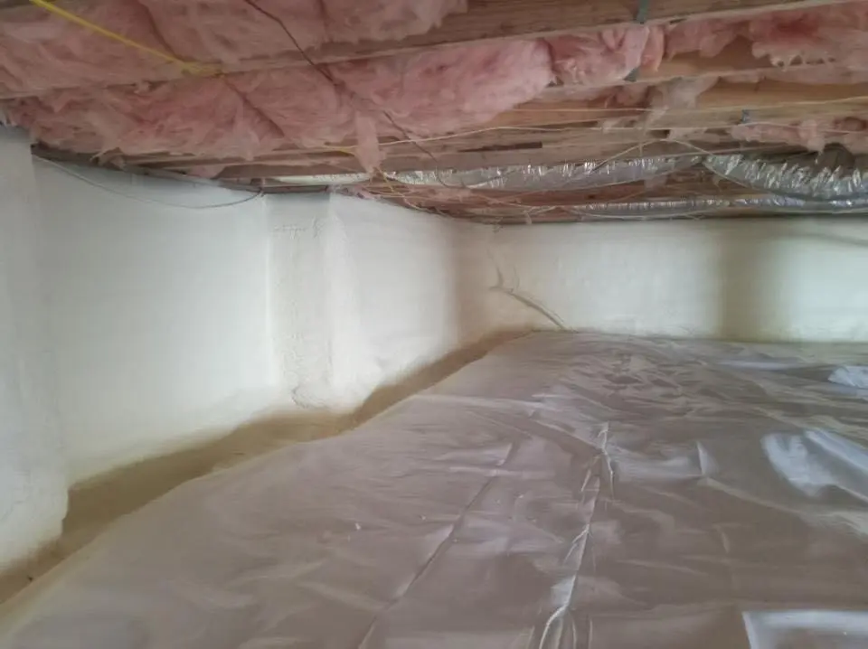 Crawl space encapsulation with closed-cell spray foam for Attic Insulation in Kokomo